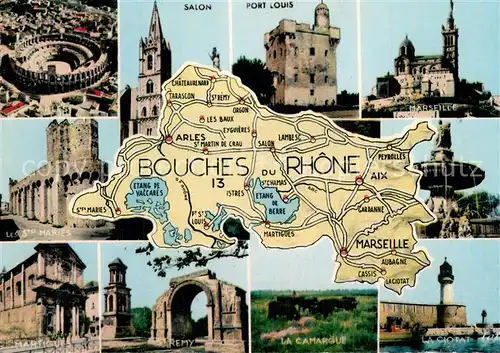 AK / Ansichtskarte Bouches du Rhone_Region Carte de la region et ses villes 