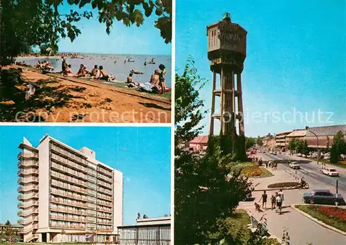 AK / Ansichtskarte Siofok Strand Hotl Hochhaus Wasserturm Siofok