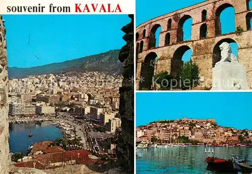 AK / Ansichtskarte Kavala_Cavala Hafen Stadtpanorama Viadukt Kavala_Cavala
