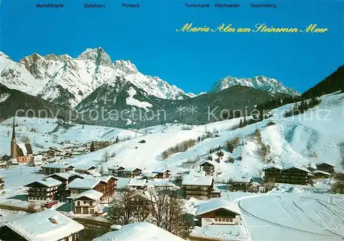 AK / Ansichtskarte Maria_Alm_Steinernen_Meer Panorama Wintersportplatz gegen Steineres Meer und Hochkoenig Pinzgauer Saalachtal Maria_Alm_Steinernen_Meer