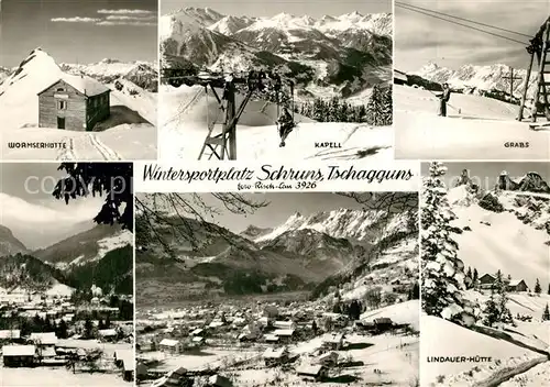 AK / Ansichtskarte Schruns_Tschagguns Wormserhuette Kapell Grabs Panorama Lindauer Huette 