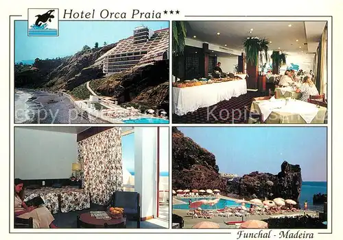AK / Ansichtskarte Funchal Hotel Orca Praia Gastraum Zimmer Pool Funchal