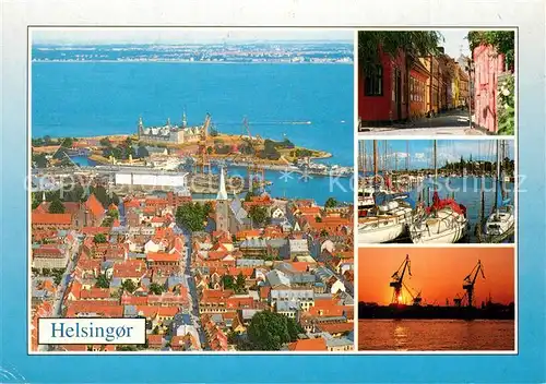 AK / Ansichtskarte Helsingor_Elsinore Fliegeraufnahme Gasse Yachthafen  Helsingor Elsinore