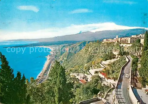 AK / Ansichtskarte Taormina_Sizilien Etna Naxos Blick von der Villa Paradiso Taormina Sizilien