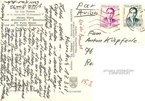 AK / Ansichtskarte Rabat_Marokko Tour Hassan Rabat Marokko