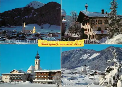 AK / Ansichtskarte Soell_Tirol Kirche Wintersportplatz Soell_Tirol