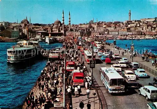 AK / Ansichtskarte Istanbul_Constantinopel Galatabruecke Yeni Moschee Sueleymaniye Istanbul_Constantinopel