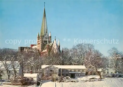 AK / Ansichtskarte Trondheim Nidarosdomen Kirche Winter Trondheim