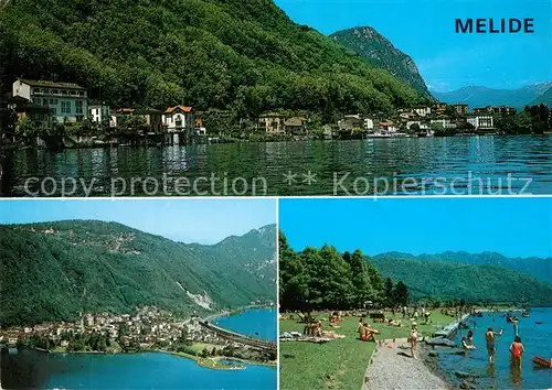 AK / Ansichtskarte Melide Panorama Strand Fliegeraufnahme Melide