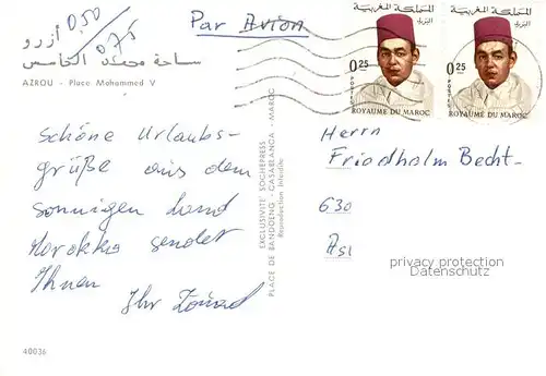 AK / Ansichtskarte Azrou_Marokko Place Mohammed V Azrou Marokko