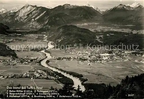 AK / Ansichtskarte Telfs_Tirol Fliegeraufnahme Hoher Riffler  Tschirgang Telfs Tirol