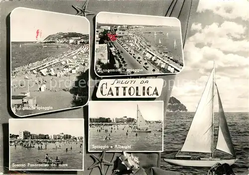 AK / Ansichtskarte Cattolica_Rimini Grande Spiaggia Lungomare Panorama 