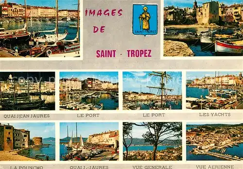 AK / Ansichtskarte Saint_Tropez_Var Port YachQuai Jean Jaures Fliegeraufnahme Saint_Tropez_Var
