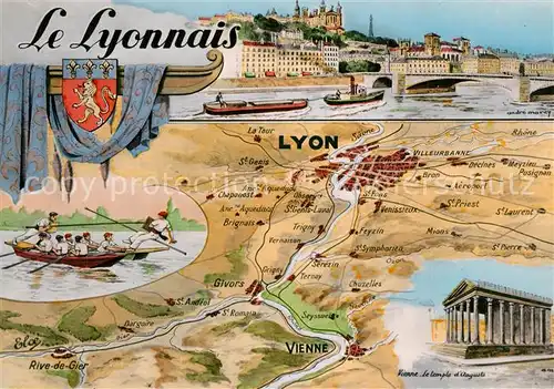 AK / Ansichtskarte Lyon_France Panoramakarte Lyon France