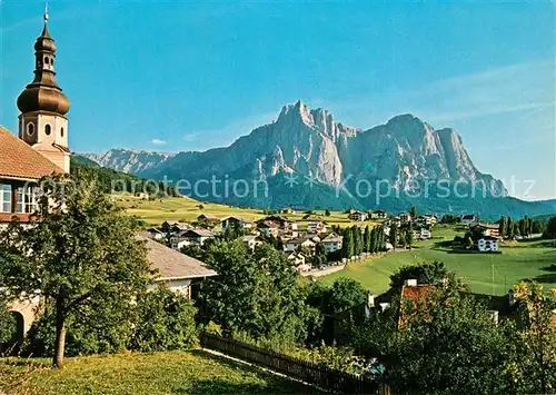 AK / Ansichtskarte Kastelruth_Suedtirol Schlern Kirche Dolomiten Kastelruth_Suedtirol