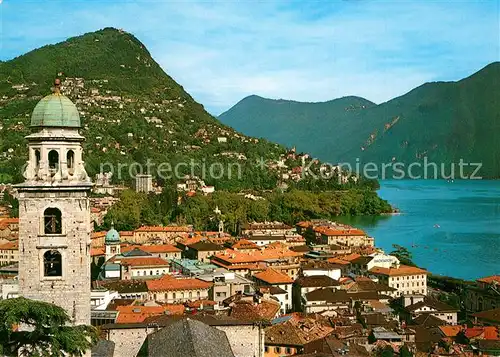 AK / Ansichtskarte Lugano_Lago_di_Lugano Cattedrale e Monte Bre Lugano_Lago_di_Lugano