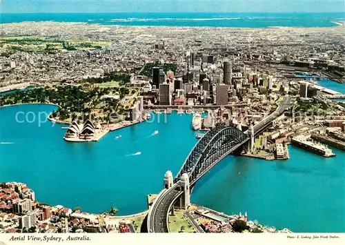 AK / Ansichtskarte Sydney_New_South_Wales Fliegeraufnahme Habour Bridge Sydney_New_South_Wales