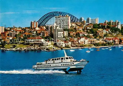 AK / Ansichtskarte Sydney_New_South_Wales Kirribilli Tragflaechenboot Sydney_New_South_Wales