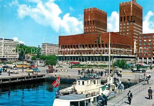 AK / Ansichtskarte Oslo_Norwegen Radhuset Hafen Oslo Norwegen