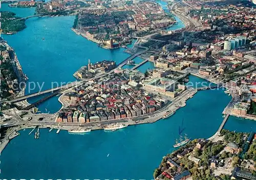 AK / Ansichtskarte Stockholm Fliegeraufnahme Altstadt Stockholm