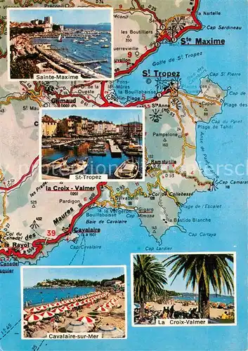 AK / Ansichtskarte Saint Maximin_Gard Panoramakarte Sankt Tropez Hafen Strand Saint Maximin Gard