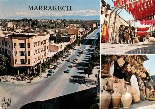 AK / Ansichtskarte Marrakech_Marrakesch Markt Strassenpartie Marrakech Marrakesch