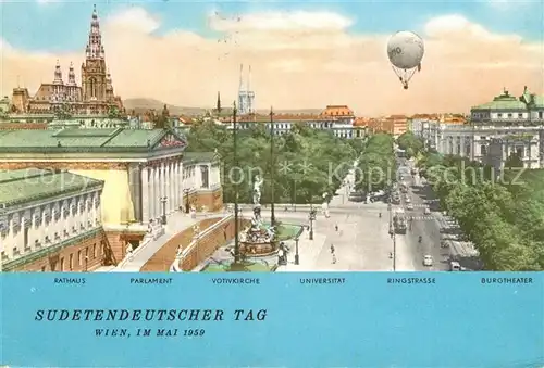AK / Ansichtskarte Wien Sudetendeutscher Tag Ringstrasse Burgtheater Parlament  Wien