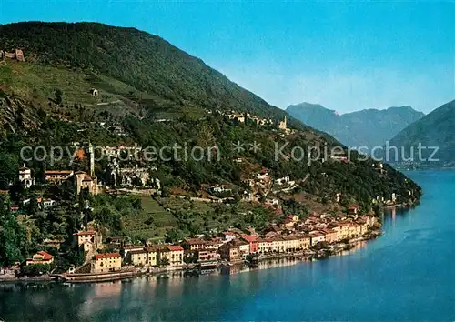 AK / Ansichtskarte Morcote_TI Fliegeraufnahme Lago di Lugano Morcote_TI