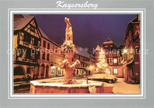 AK / Ansichtskarte Kaysersberg_Haut_Rhin Fontaine et Maison Loewert XVIe siecle la nuit en hiver Kaysersberg_Haut_Rhin