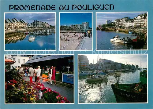 AK / Ansichtskarte Le_Pouliguen Port motonautique Port de peche Port de plaisance Halles Le_Pouliguen