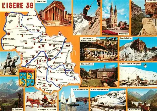 AK / Ansichtskarte L_Isere_Region Carte et ville de la region Monuments Alpes 