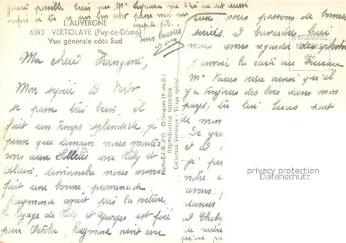 AK / Ansichtskarte Vertolaye Vue generale cote sud Vertolaye