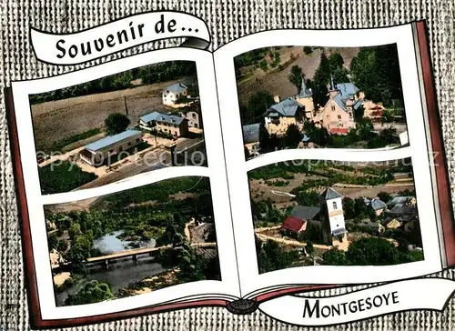 AK / Ansichtskarte Montgesoye Salle paroissiale Colonie de vacances Pont sur la Loue Eglise vues aeriennes Montgesoye