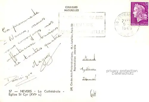 AK / Ansichtskarte Nevers_Nievre La Cathedrale Eglise Saint Cyr XVIe siecle Nevers Nievre