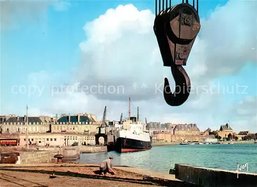 AK / Ansichtskarte Saint Malo_Ille et Vilaine_Bretagne Port de Commerce Vapeur Grue Saint Malo_Ille et Vilaine