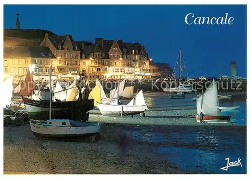 AK / Ansichtskarte Cancale Le port et les quais vus de nuit Cancale