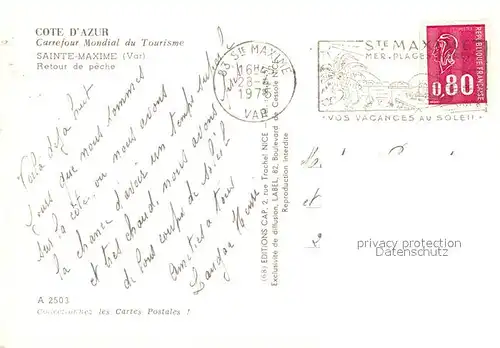 AK / Ansichtskarte Sainte_Maxime_sur_Mer_Var Retour de peche Cote d Azur Sainte_Maxime_sur_Mer_Var