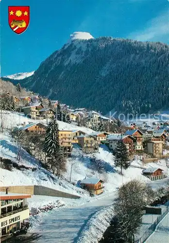 AK / Ansichtskarte Morzine Pointe de Ressachaux Hauts Forts Palais des Sports Patinoire et la Dranse en hiver Alpes Francaises Morzine