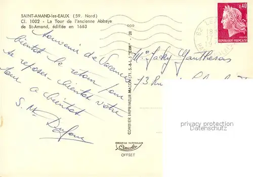 AK / Ansichtskarte Saint_Amand_les_Eaux Tour de l ancienne Abbaye de Saint Amand la nuit Saint_Amand_les_Eaux