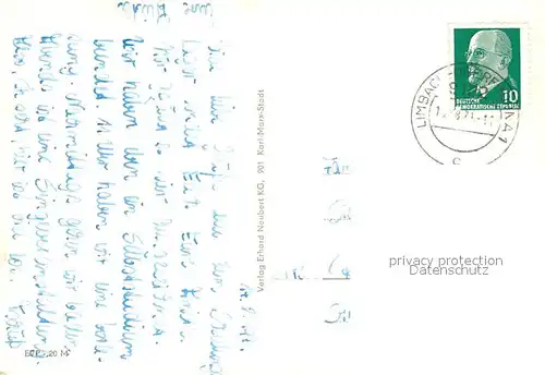 AK / Ansichtskarte Oberfrohna Stadtpanorama Rathaus Kirche Goetheschule Stadtpark Teich Oberfrohna