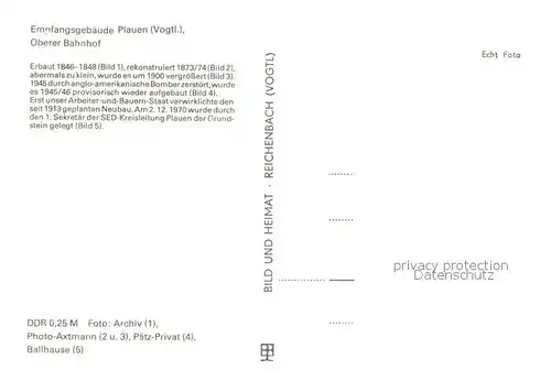 AK / Ansichtskarte Plauen_Vogtland Oberer Bahnhof Stadt der Spitzen Plauen_Vogtland