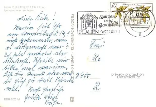 AK / Ansichtskarte Oberwiesenthal_Erzgebirge Springbrunnen am Markt Kurort Oberwiesenthal Erzgebirge