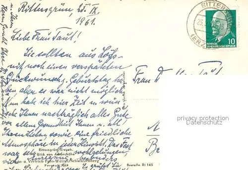 AK / Ansichtskarte Rittersgruen Panorama Blick von Antonshoehe Rittersgruen