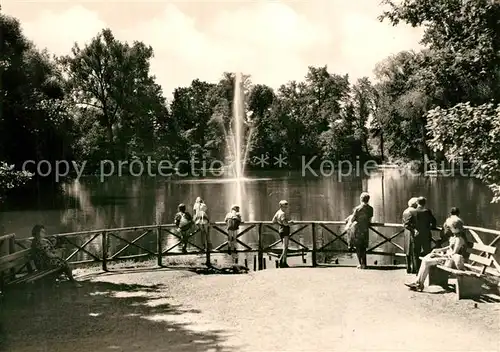 AK / Ansichtskarte Plauen_Vogtland Stadtpark Teich Fontaene Plauen_Vogtland