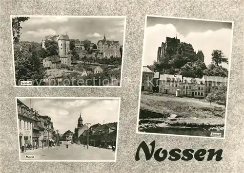 AK / Ansichtskarte Nossen Schloss Markt mit Blick zur Kirche Nossen