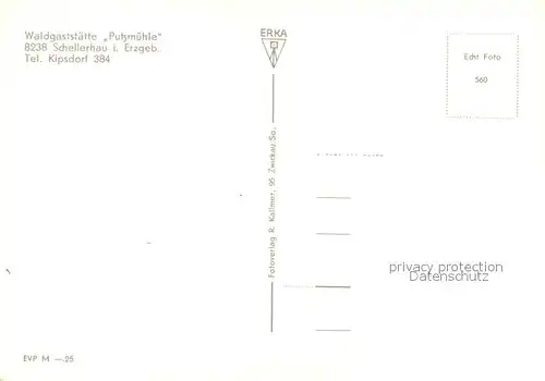 AK / Ansichtskarte Schellerhau Waldgaststaette Putzmuehle Landschaftspanorama Erzgebirge Schellerhau