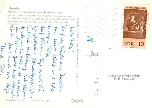 AK / Ansichtskarte Dresden Altmarkt mit Kreuzkirche und Thaelmannstrasse Dresden