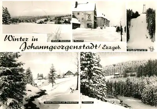 AK / Ansichtskarte Johanngeorgenstadt Landschaftspanorama Erzgebirge OT Steinbach Neustadt Skisprungschanze Winterlandschaft Johanngeorgenstadt