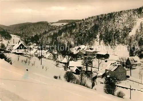 AK / Ansichtskarte Pobershau Winterpanorama Erzgebirge Pobershau