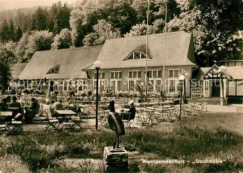 AK / Ansichtskarte Wernigerode_Harz Gaststaette Storchmuehle Gartenterrasse Wernigerode Harz
